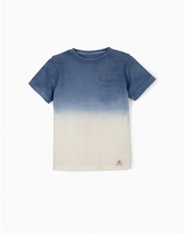 Camiseta Despintada Azul y Blanca