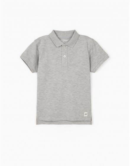 Polo Piqué niño ZIPPY gris