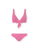 Bikini Triangular Rayas Rojas