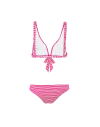 Bikini Triangular Rayas Rojas