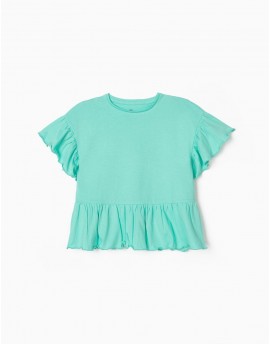 Camiseta Volante Verde agua ZIPPY