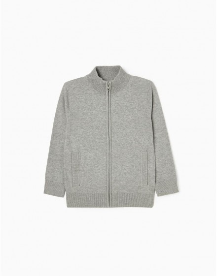 Chaqueta punto gris ZIPPY