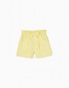 Pantalón corto lino amarillo ZIPPY