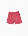 Pantalón corto lino Frambuesa ZIPPY
