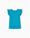 Camiseta Volantes y tirantas Turquesa ZIPPY