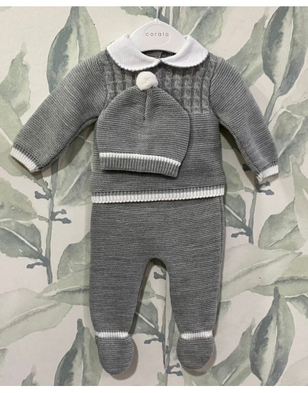 Conjunto bb polaina + gorro CORALO