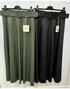 Falda Polipiel con Cinturón