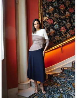 Vestido Gala Tricolor